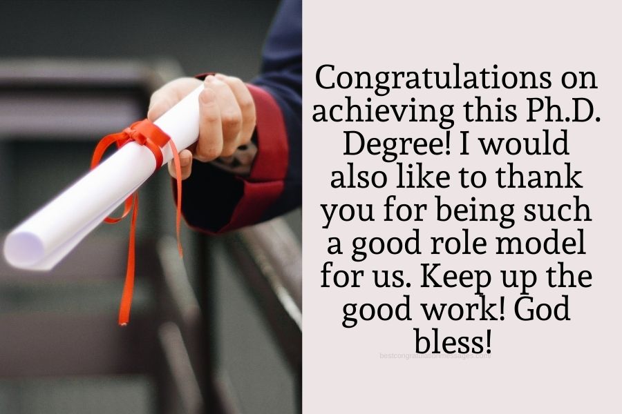 Sending my warmest greetings and congratulations on earning a Doctorate degree