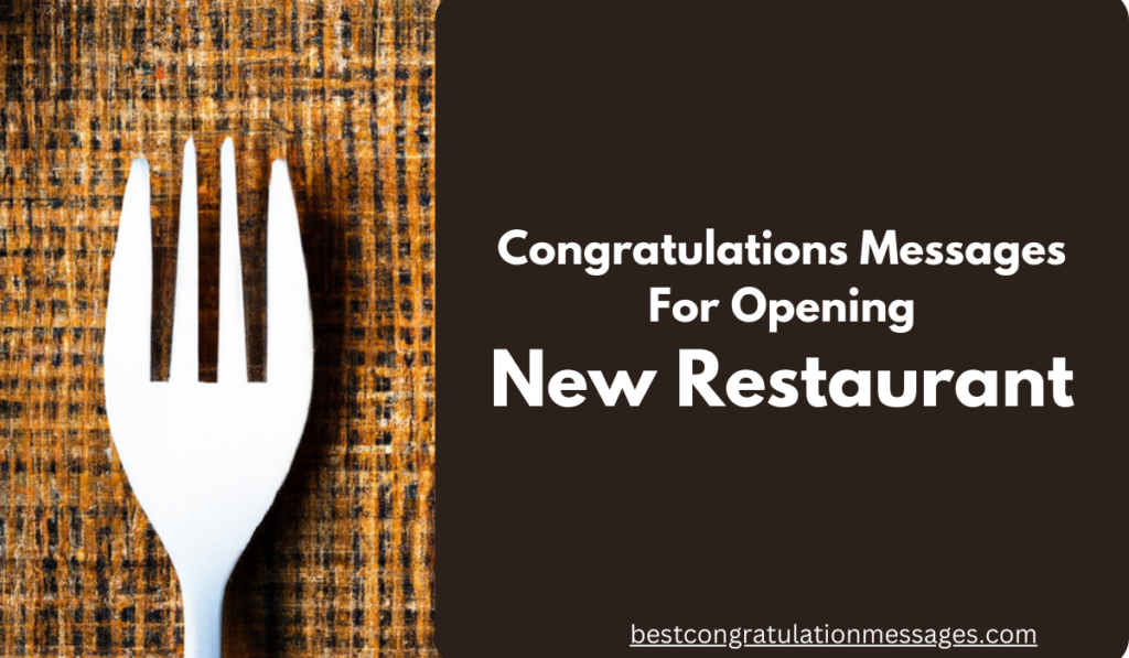 Congratulations Messages for New Restaurant Opening